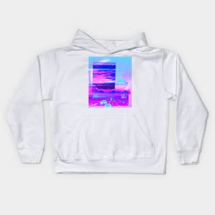 Dream Big retrowave collage Kids Hoodie